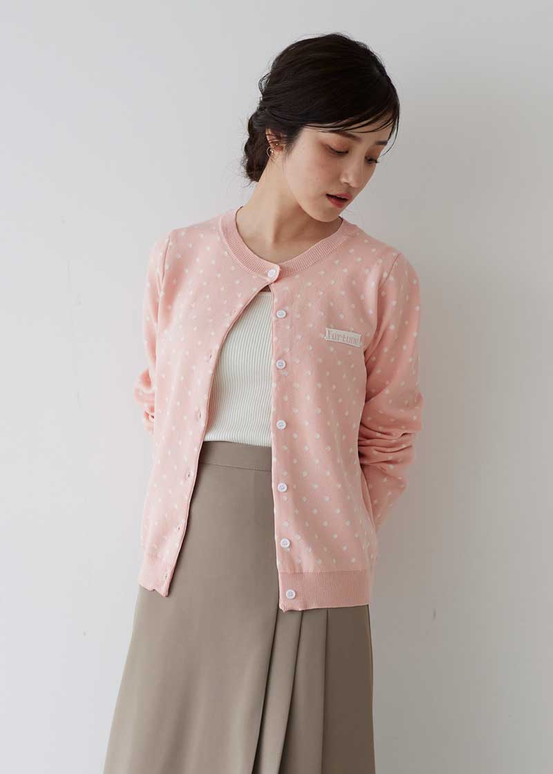 ドットニットカーディガンPink – TreOnestá